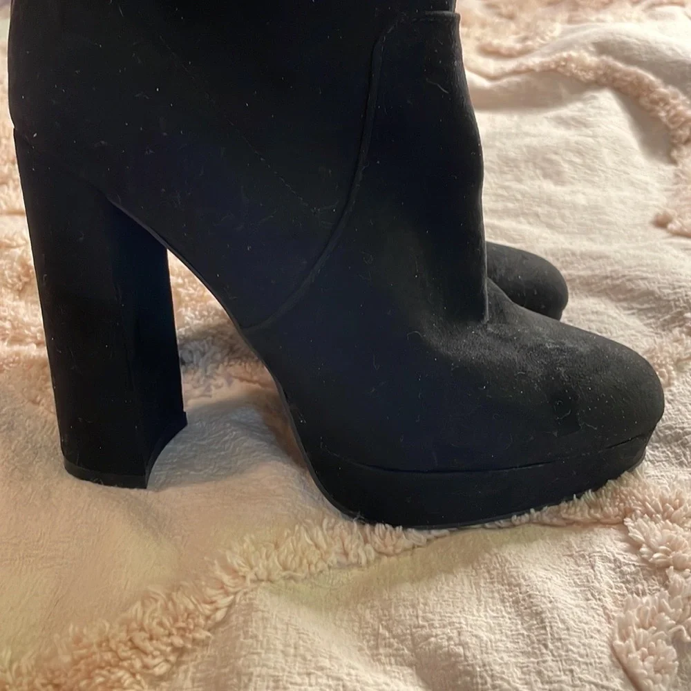 Thigh High Platform High Heel Laced Boots - Picture 5 of 15